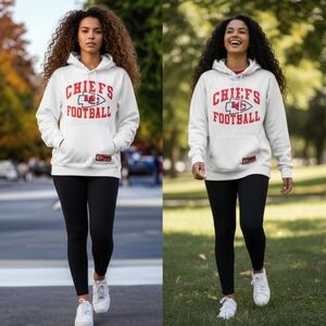 NFL White Hoodie with Red Accent